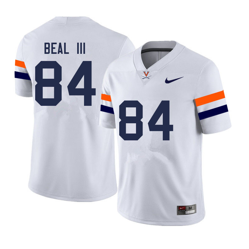 Men #84 Nathaniel Beal III Virginia Cavaliers College Football Jerseys Sale-White - Click Image to Close